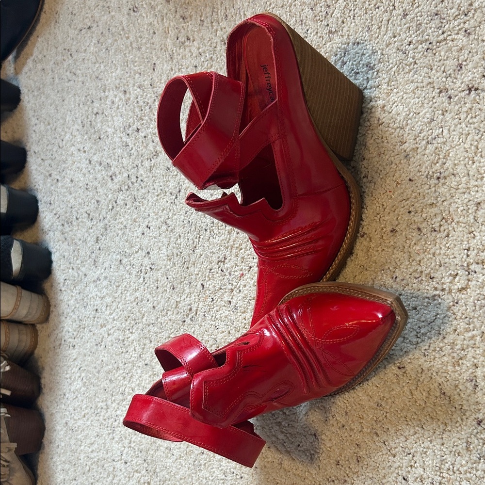 Jeffrey Campbell Red Patent Leather Heels - Picture 3 of 4